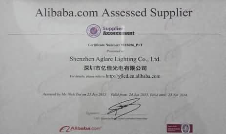 Congratulate Shenzhen Aglare Lighting Co.,Ltd through Alibaba.com Assessde Supplier