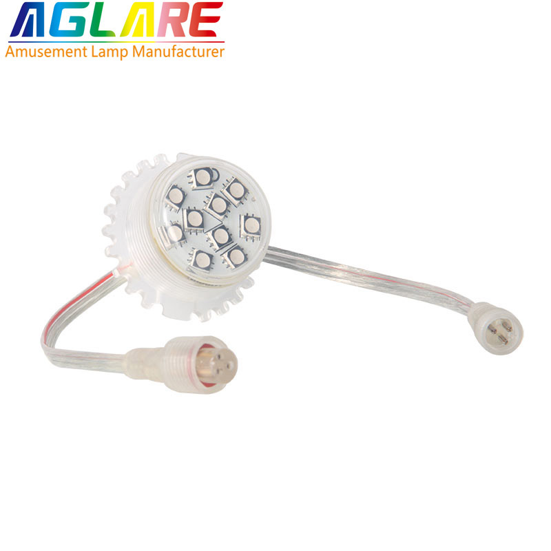 35mm rgb led lamp 9LEDS led pixel light of full color The dance floor