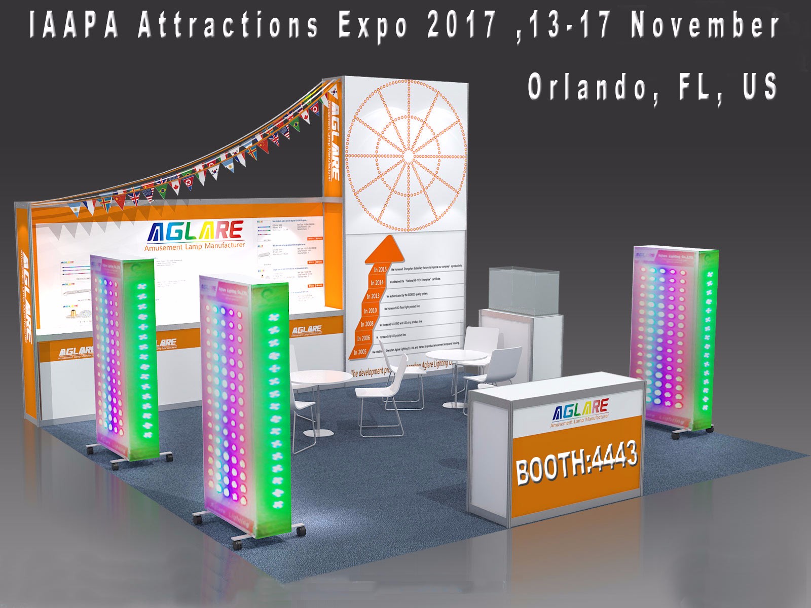 Aglare Lighting to Exhibit at the 2017 IAAPA Attractions Expo